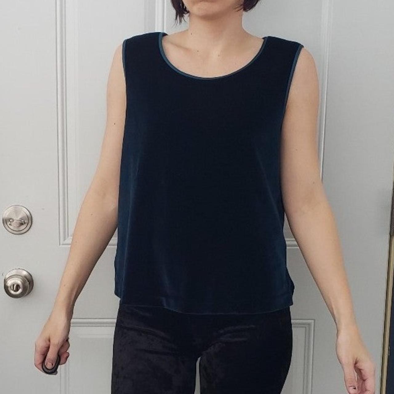 Green Velvet Sleeveless Top Hard to tell in... Depop