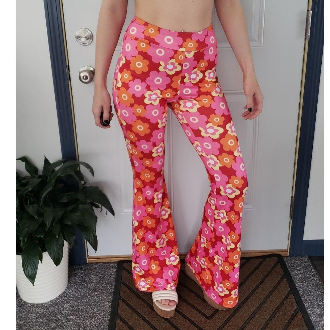 NWOT Groovy Flower Power Bell Bottoms These pants... - Depop