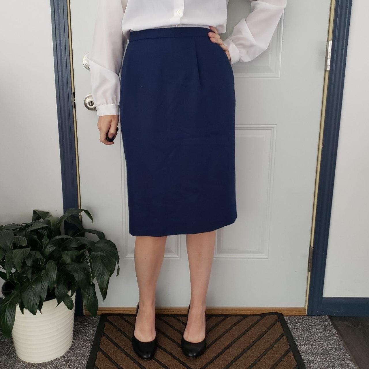 Navy blue hotsell pencil skirt 90s