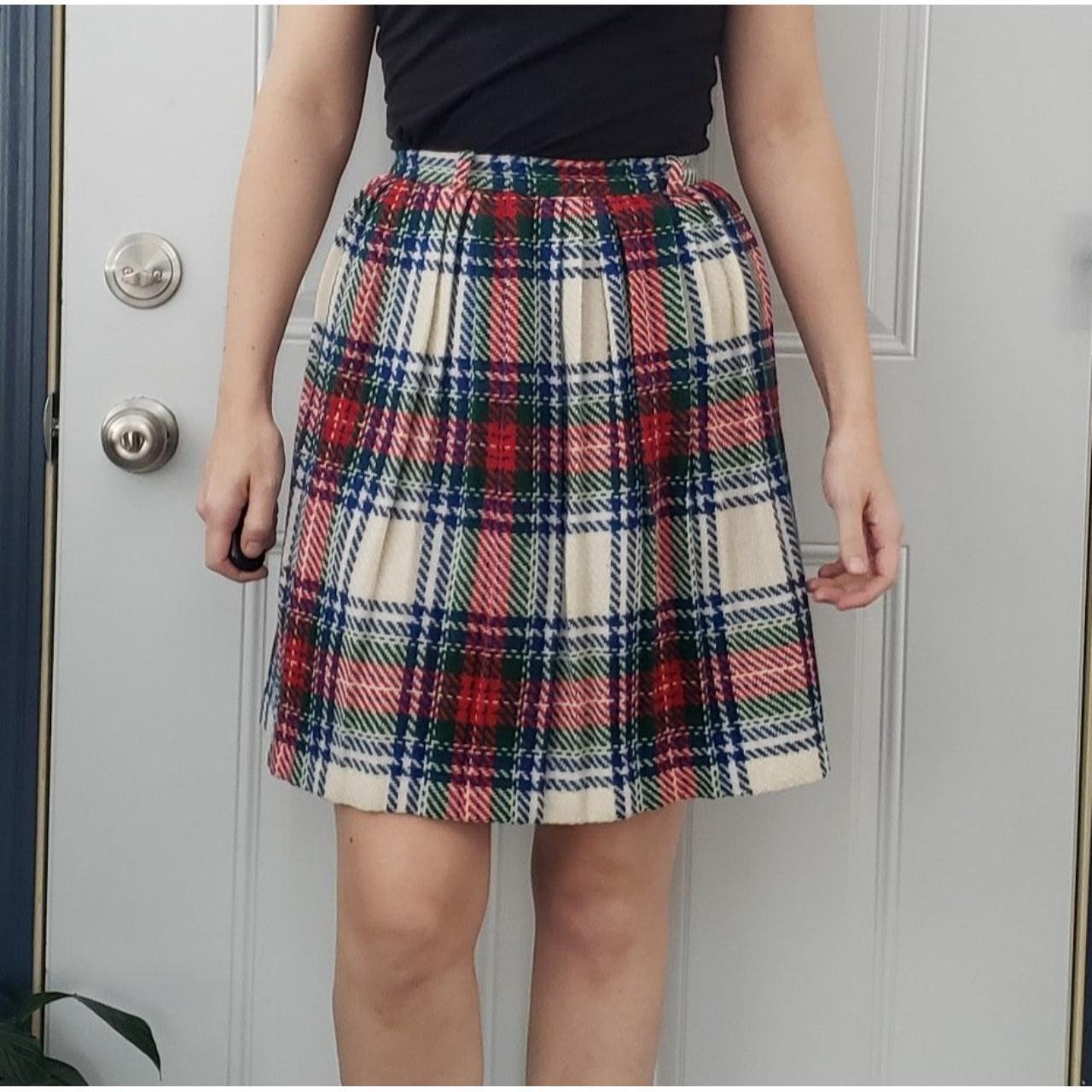 Pleated plaid hotsell mini skirt 1960s