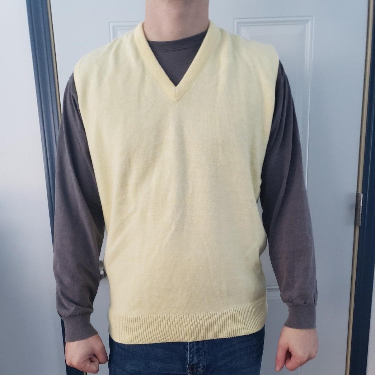 Vintage Yellow Wool Blend Sweater Vest This Vest is - Depop