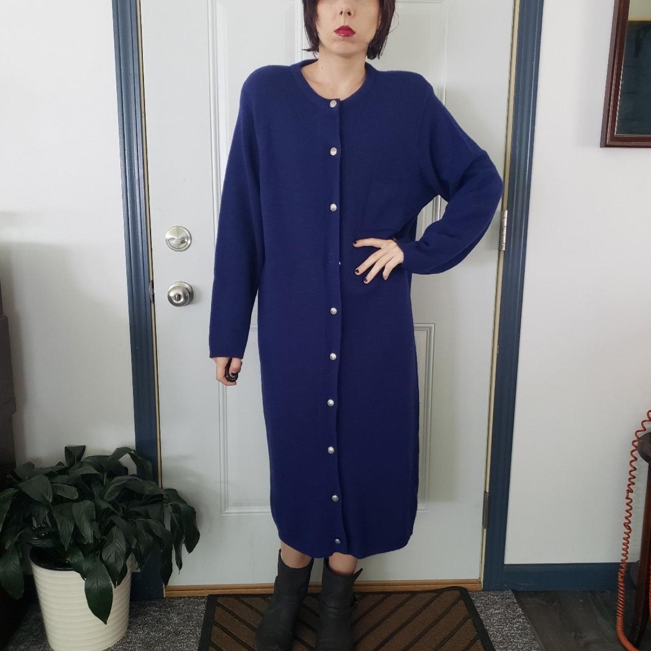 Vintage Women s Wool Dress Blue S