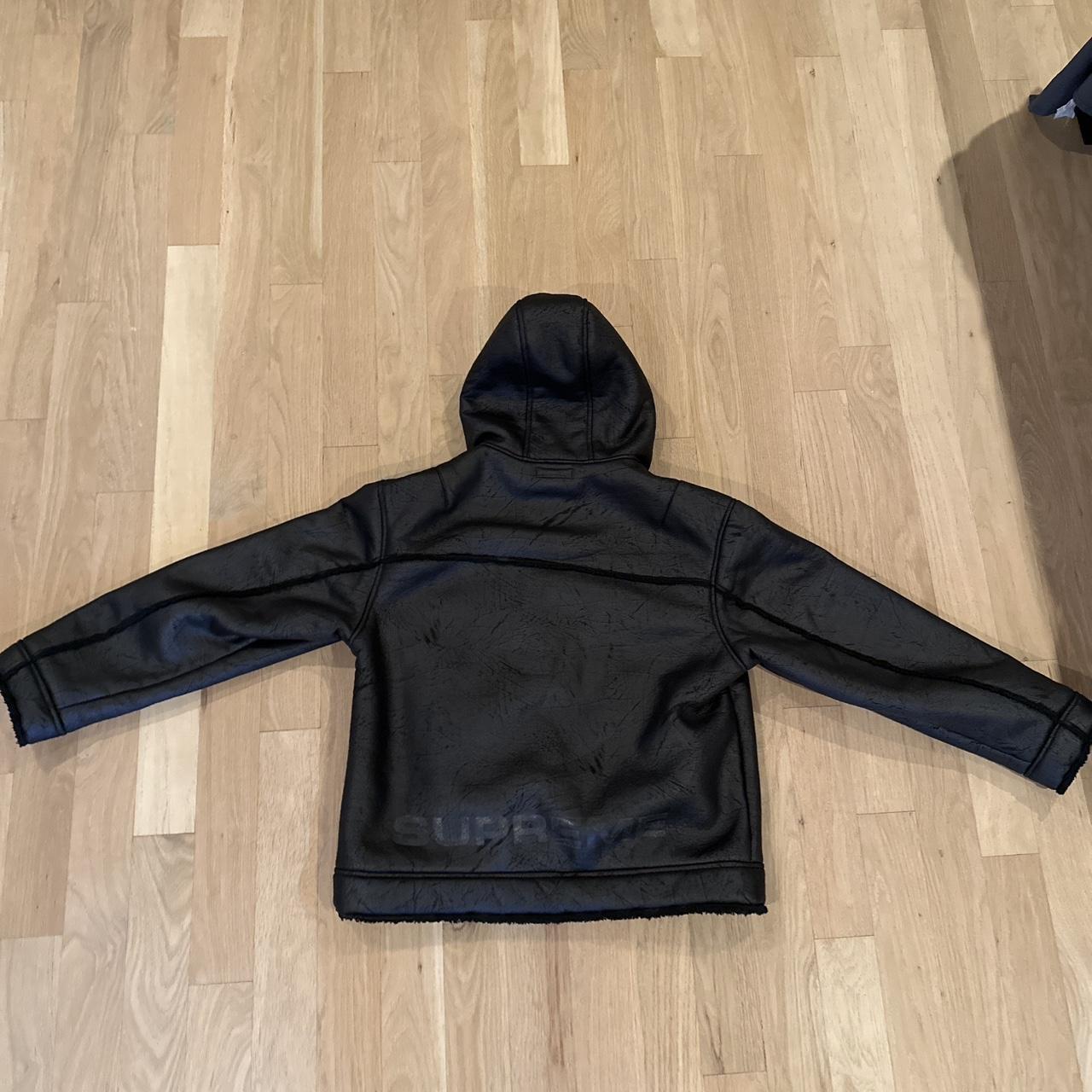 supreme faux shearling hooded
