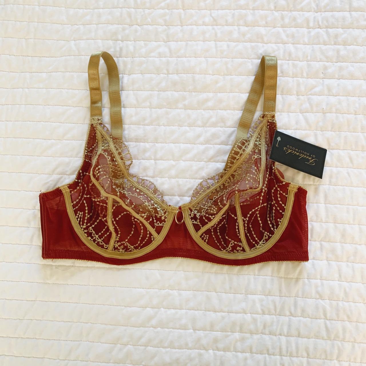 Frederick's of Hollywood Women's Red and Gold Bra (2)