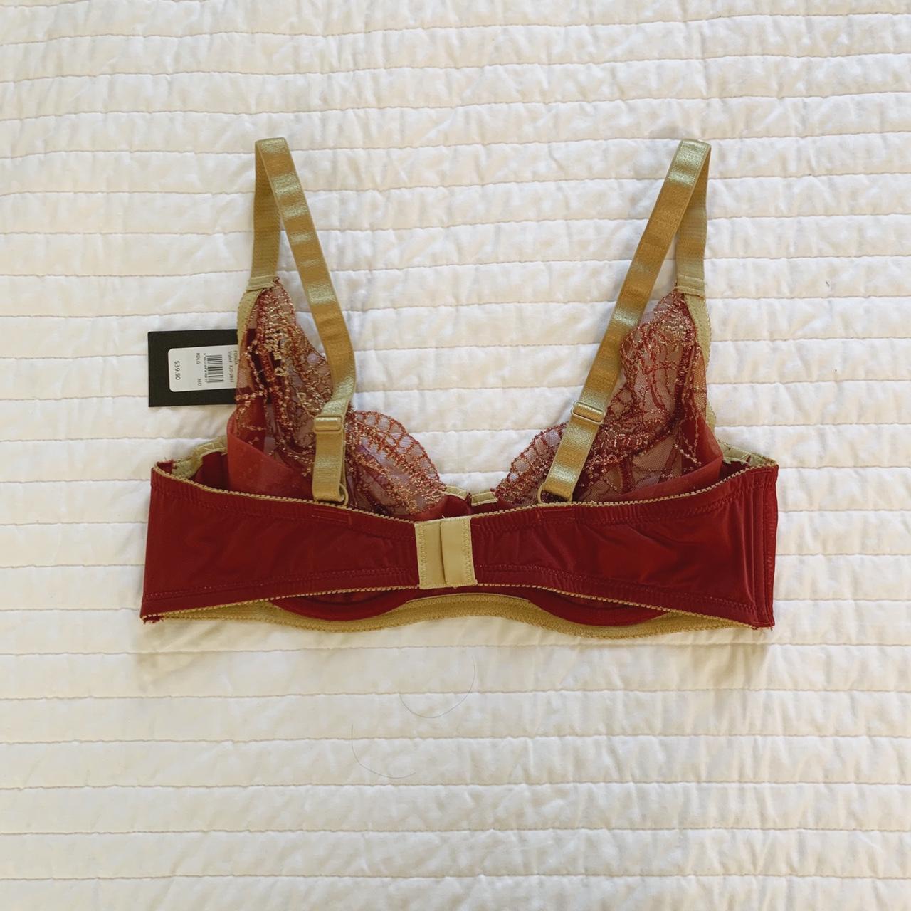 Frederick's of Hollywood Women's Red and Gold Bra (3)