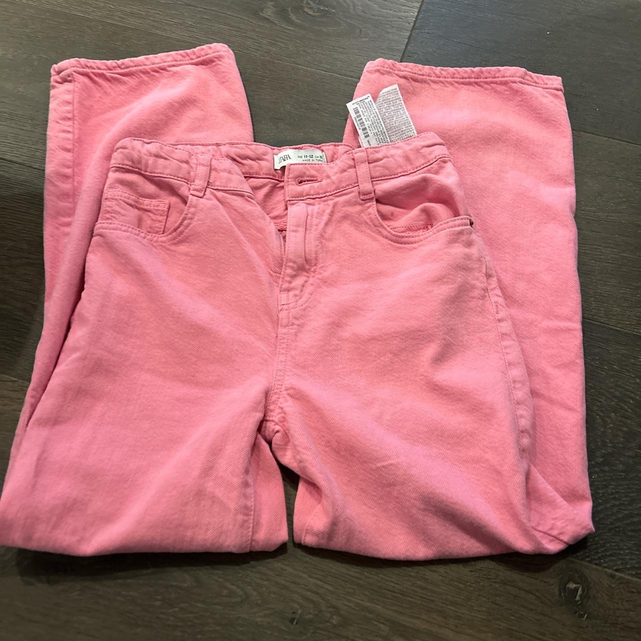 Pink jeans from Zara kids, size 1112. Super... Depop