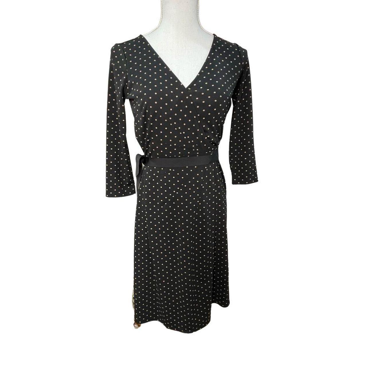 Loft black and clearance white polka dot dress