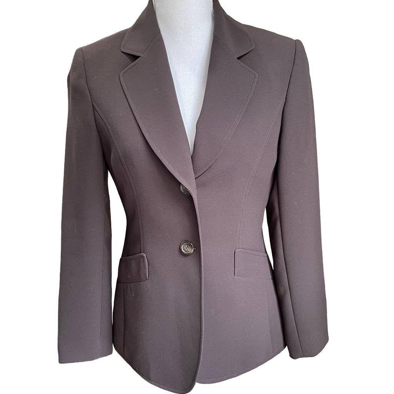 TAHARI ASL beautiful fitted blazer. Dark brown - Depop