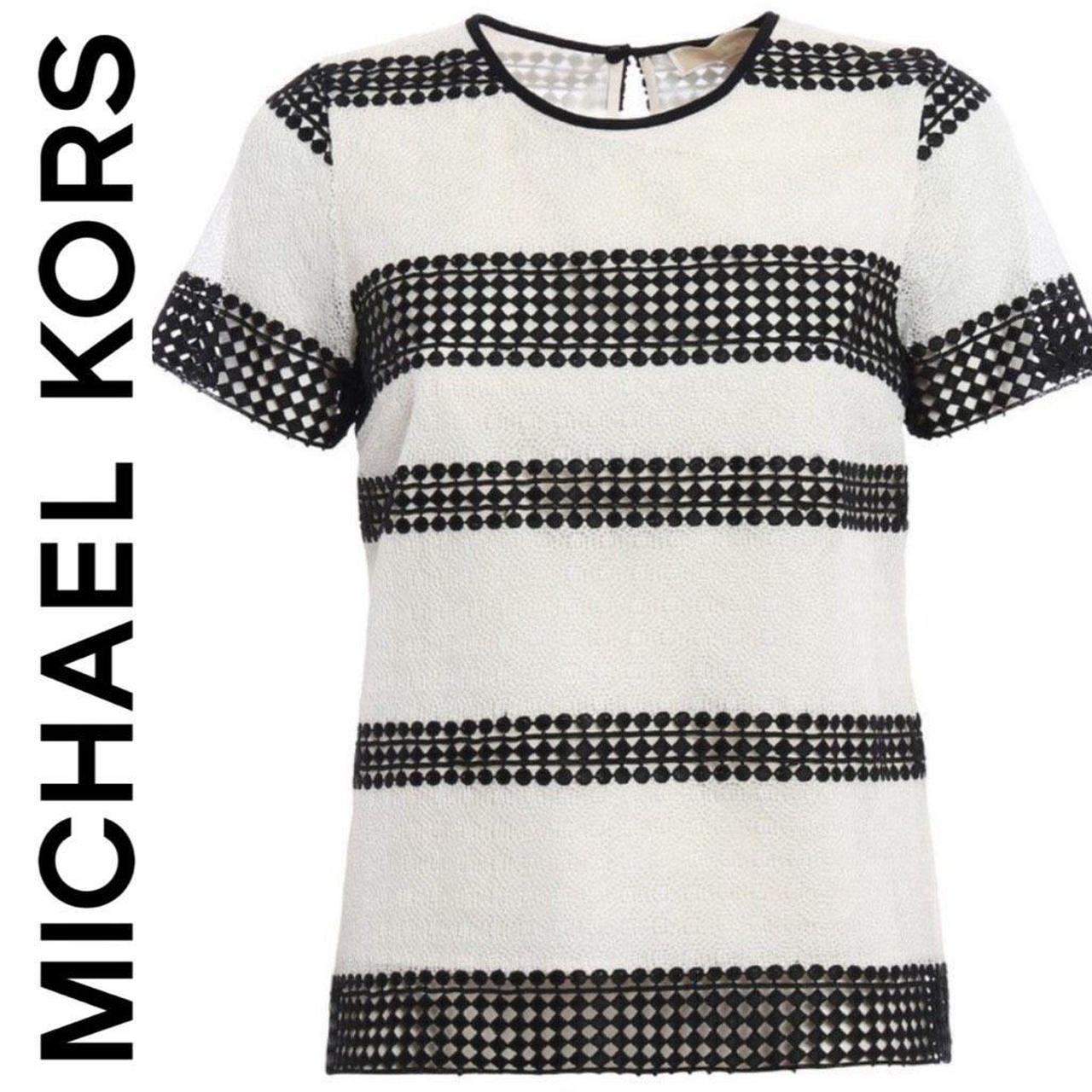 Michael kors black and white blouse Clearance