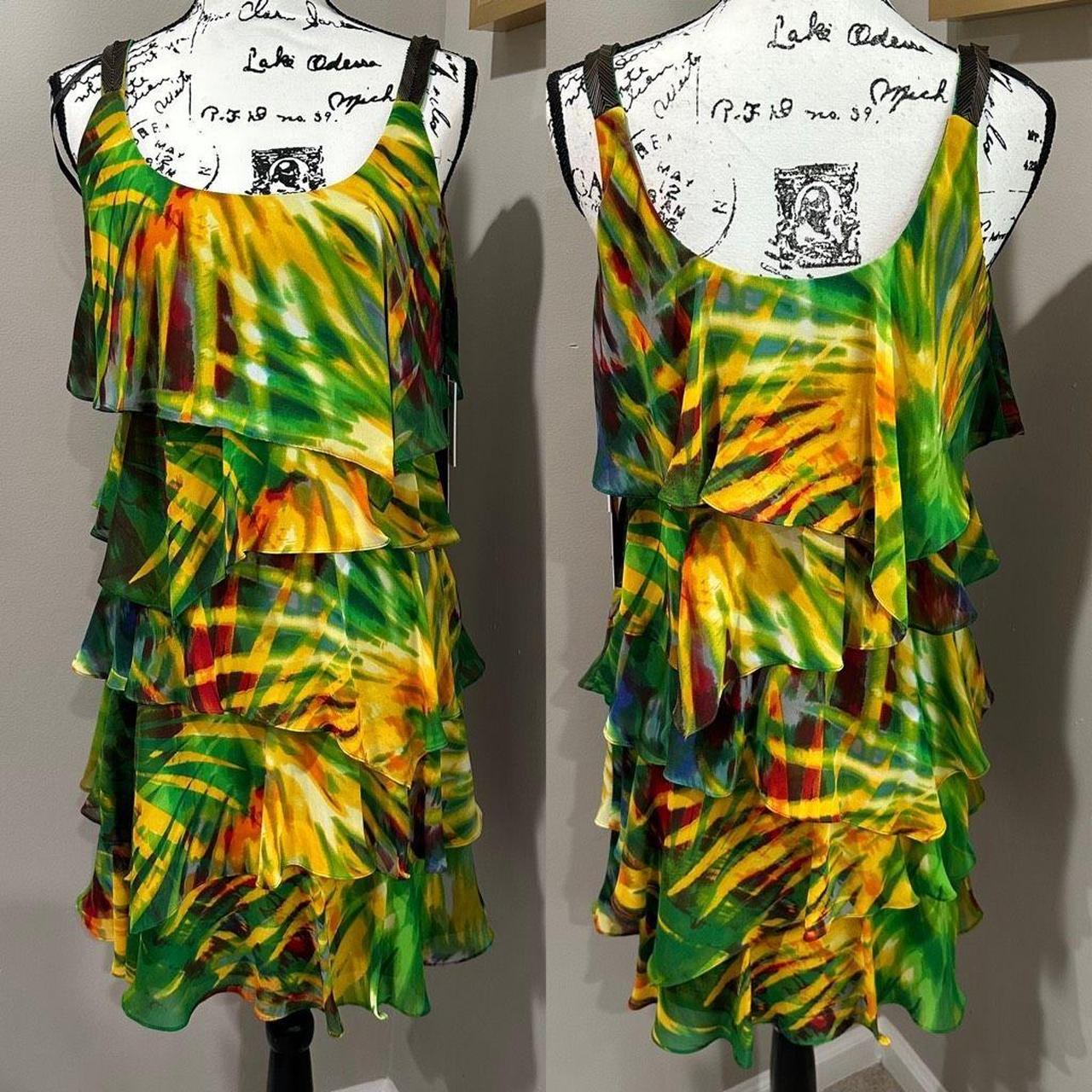 Calvin klein yellow 2024 tie dye dress