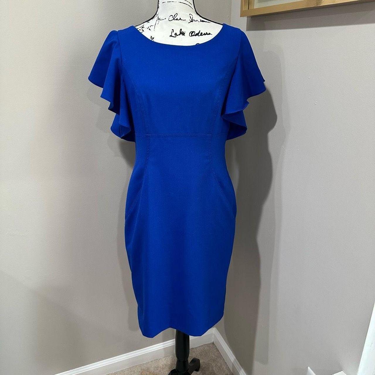 Calvin Klein classy sheath dress. Royal blue color. Depop