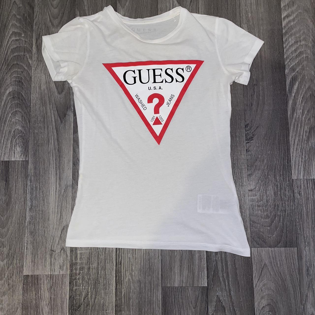 Guess white t shirt - Depop