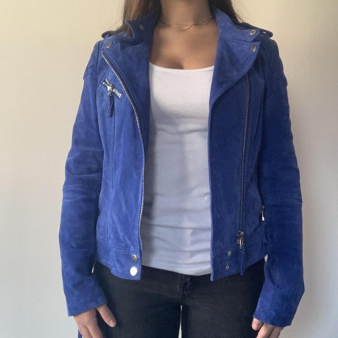 Cobalt blue cheap suede jacket