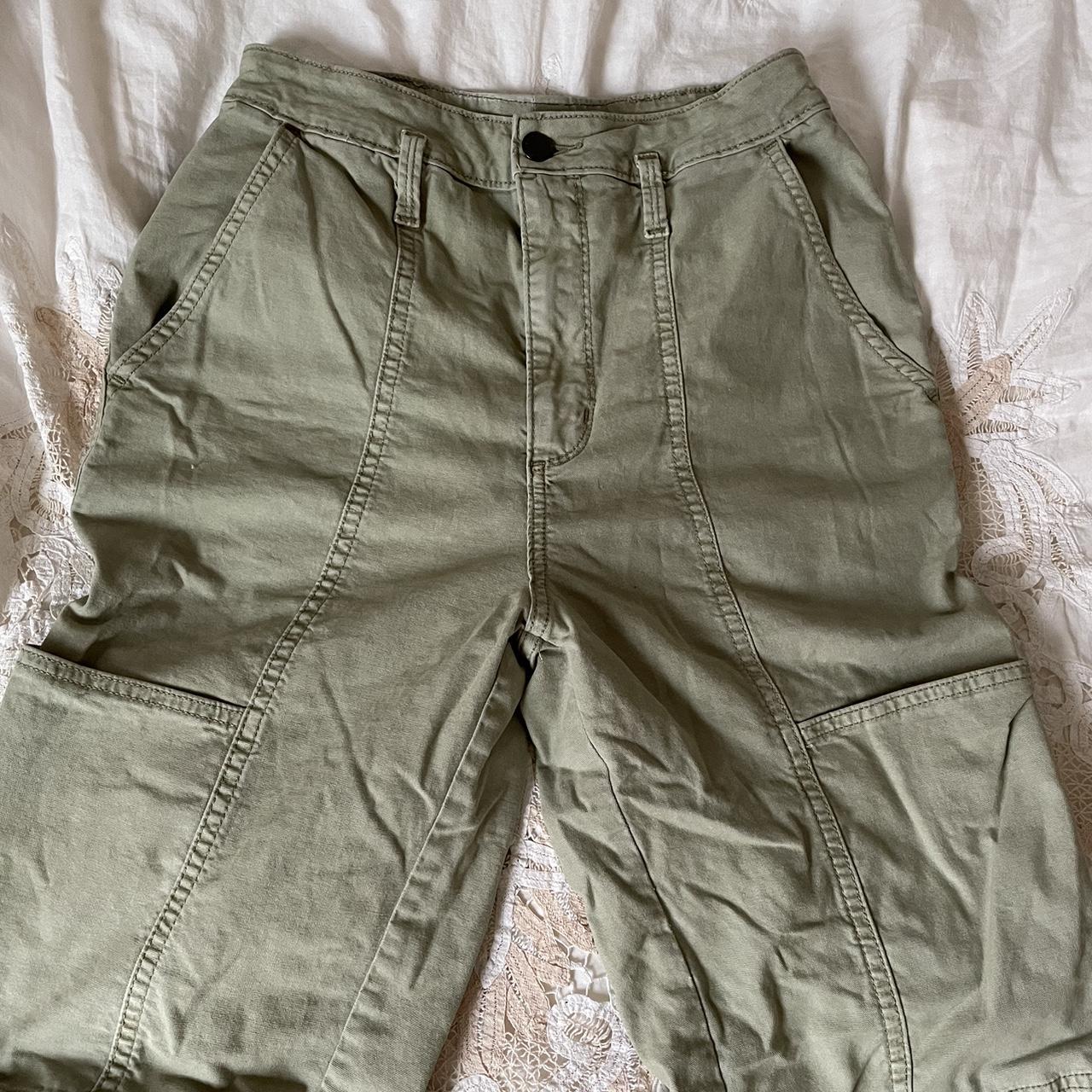 sage green cargo style pants🌱 size 2 shown on a... - Depop