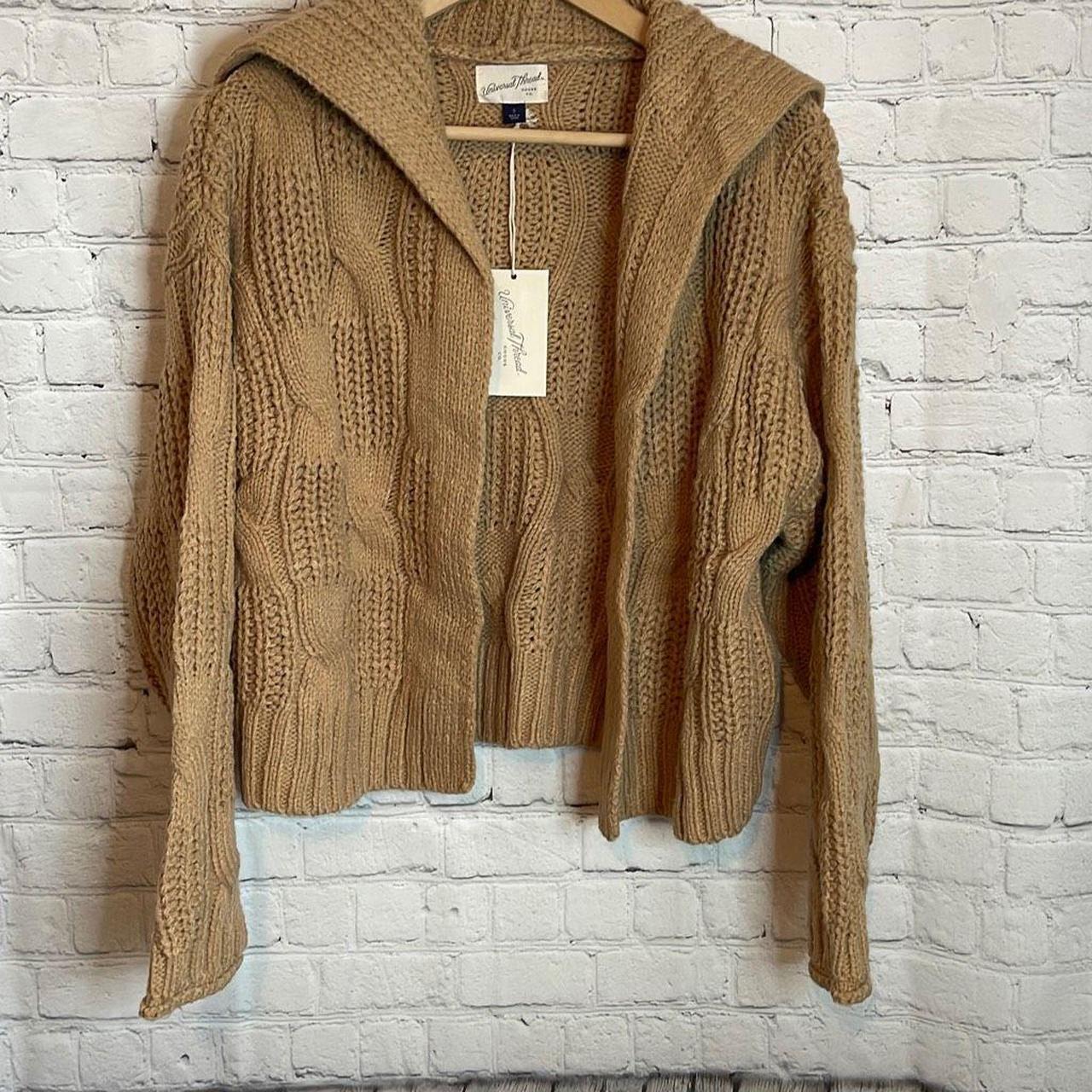 Universal Thread Brown Chunky cardigan size small... - Depop