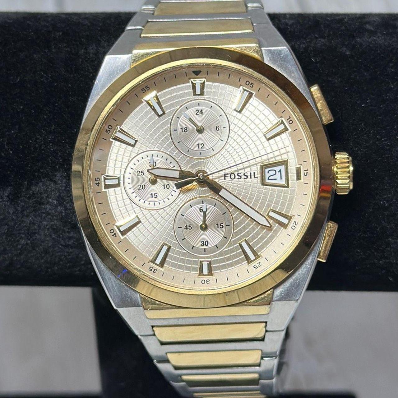 Fossil Everett Chronograph Two Tone Stainless Steel Depop