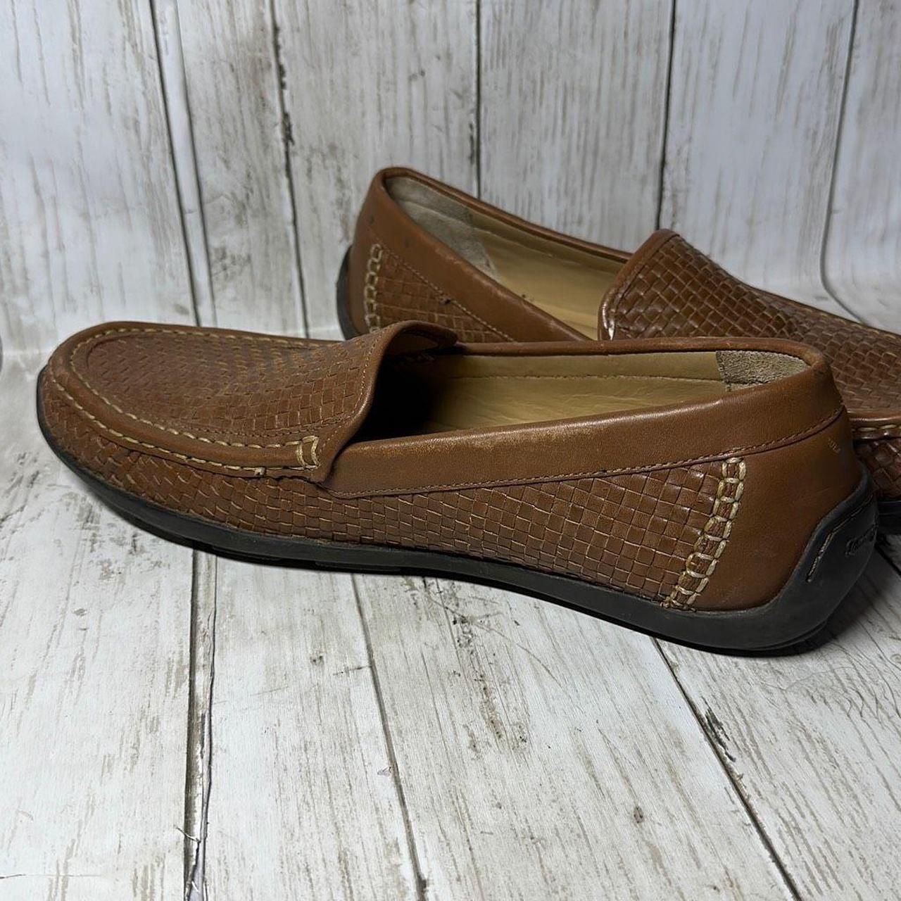 Tommy Bahama Men’s Brown Leather Orson woven... - Depop