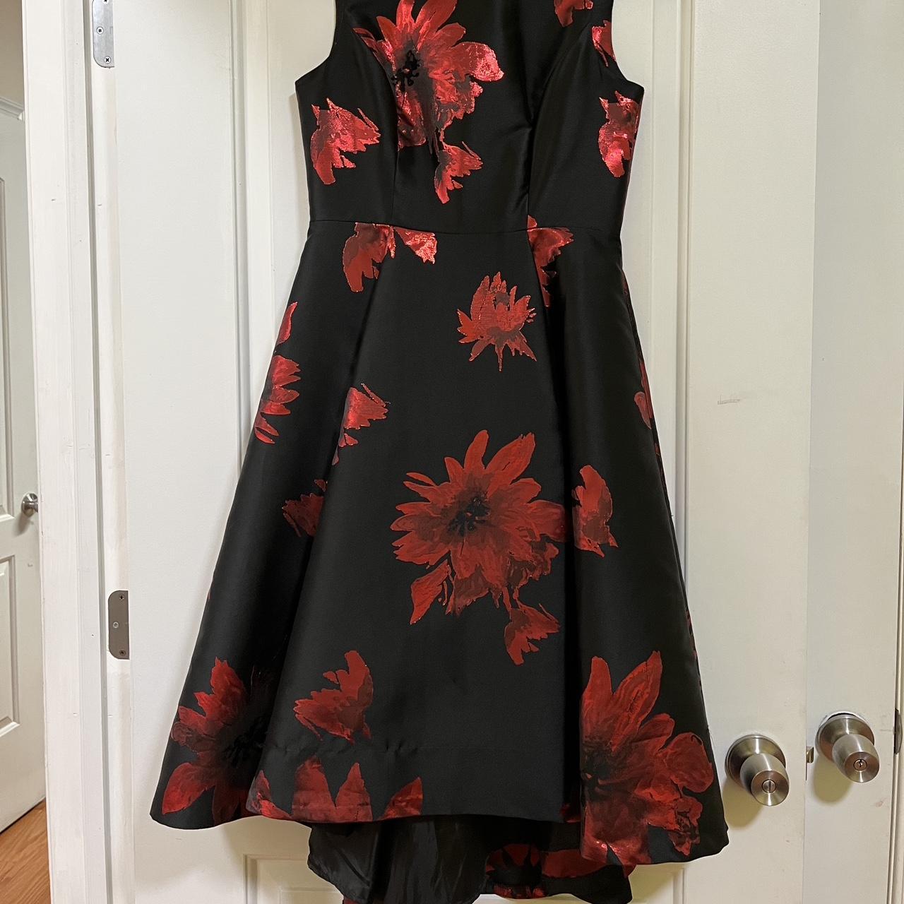 Calvin klein black and red dress hotsell