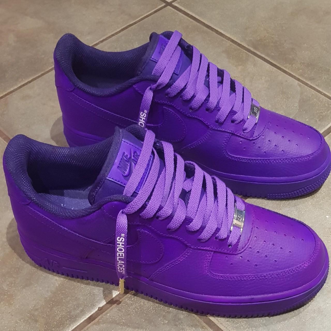 Custom painted purple air force 1.. 150 ono - Depop