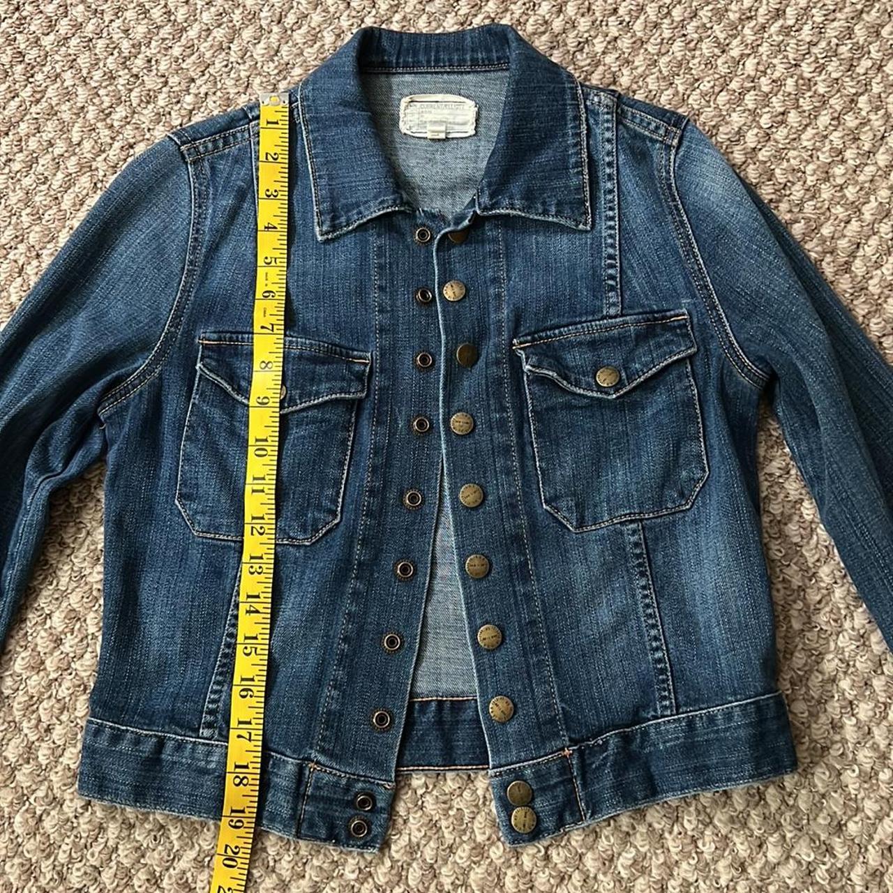 CURRENT/ELLIOTT フリンジデニムジャケット Current/Elliott The Snap Jacket Loved Denim Jean | Depop