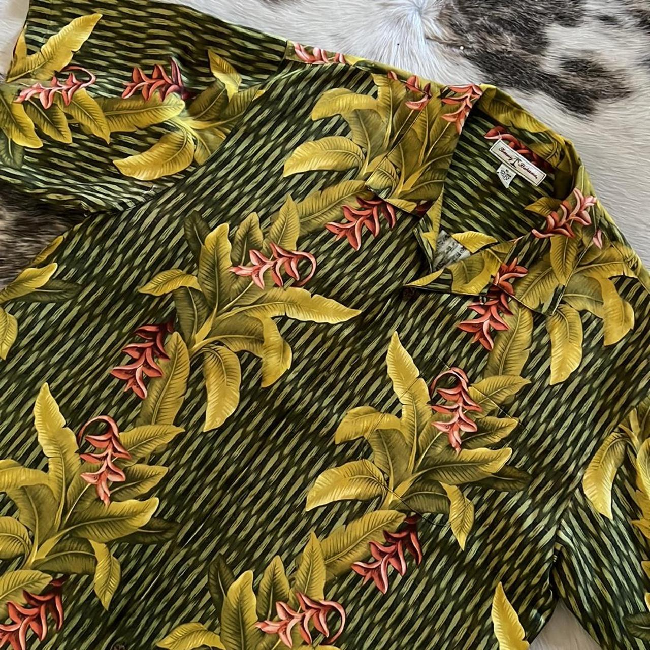 Tommy Bahama Tropical Leaf Silk Shirt Short Sleeve - Depop