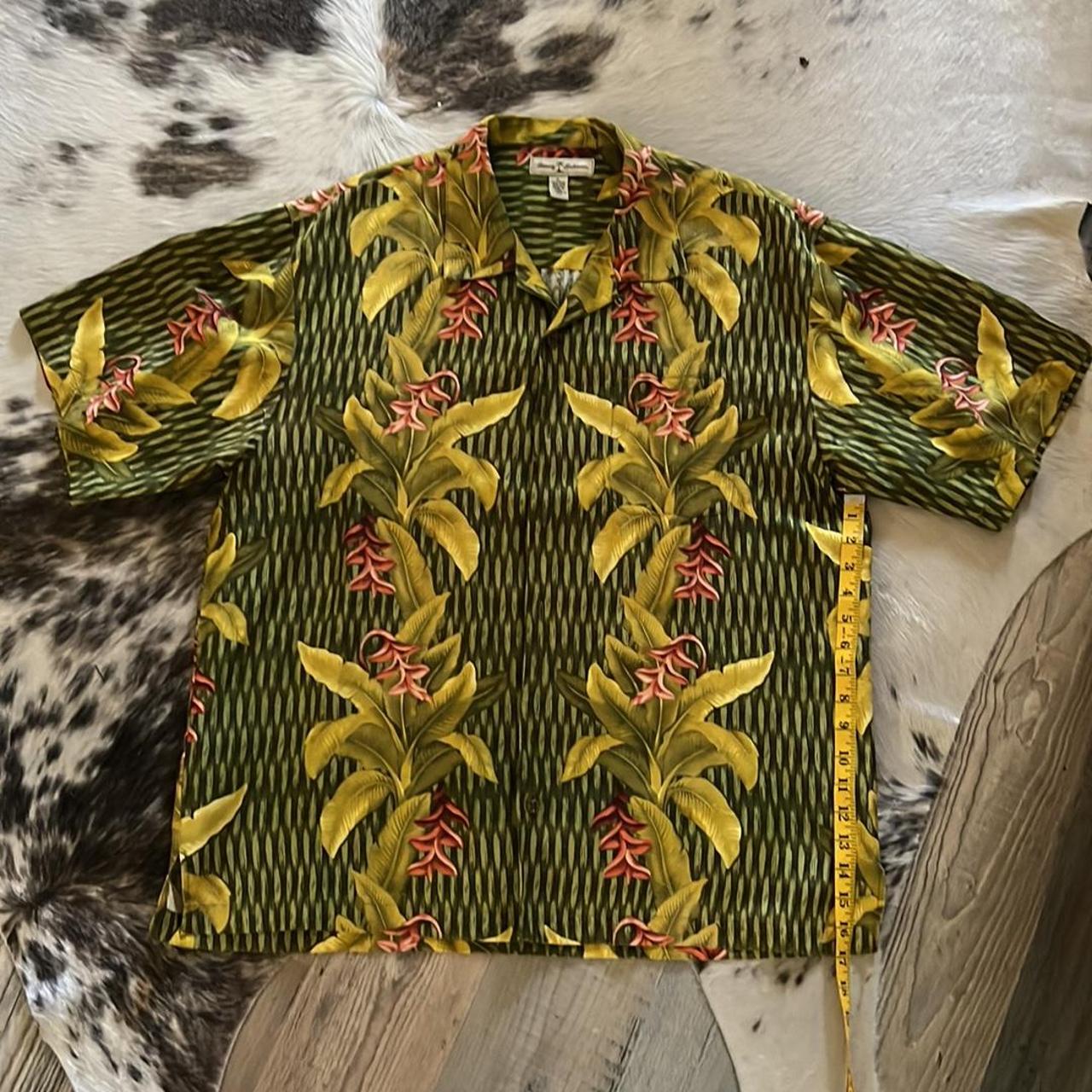 Tommy Bahama Tropical Leaf Silk Shirt Short Sleeve - Depop