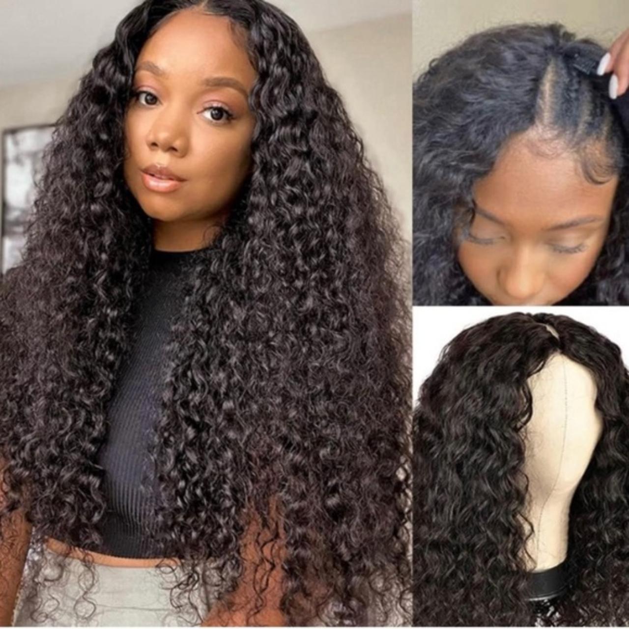 Human Hair Curly Hair V Wig 25” Excellent used... - Depop