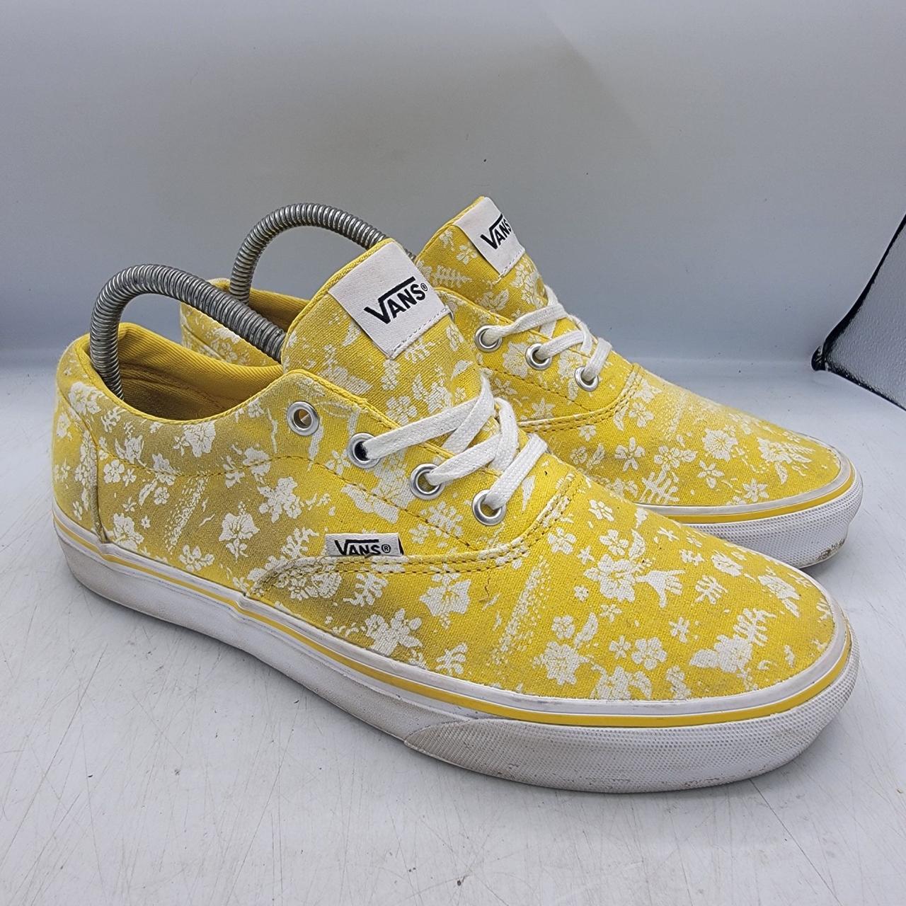 Yellow and white vans fashion womens