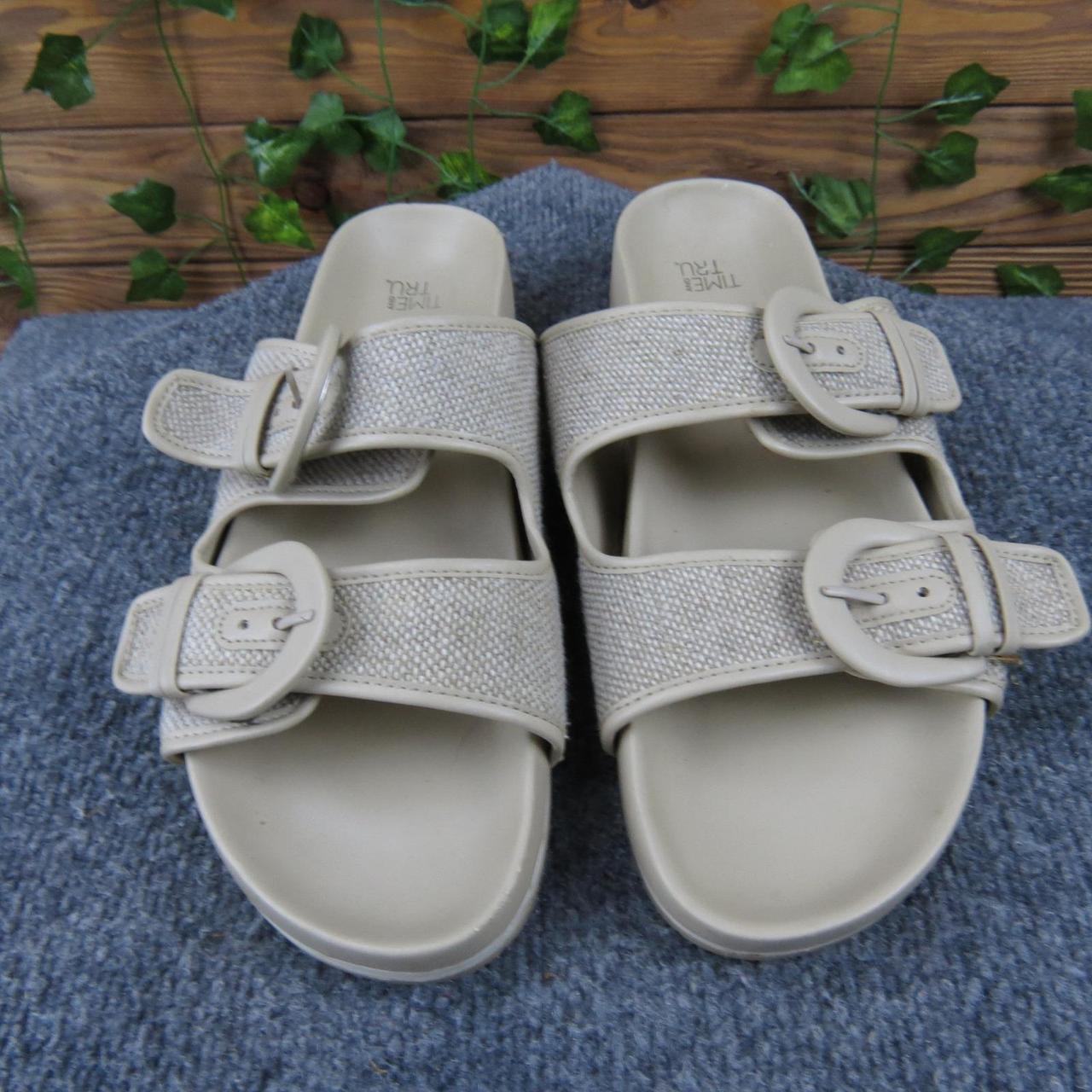 Time and Tru Women's Slides - Tan/Cream - US 10 –… - image 2
