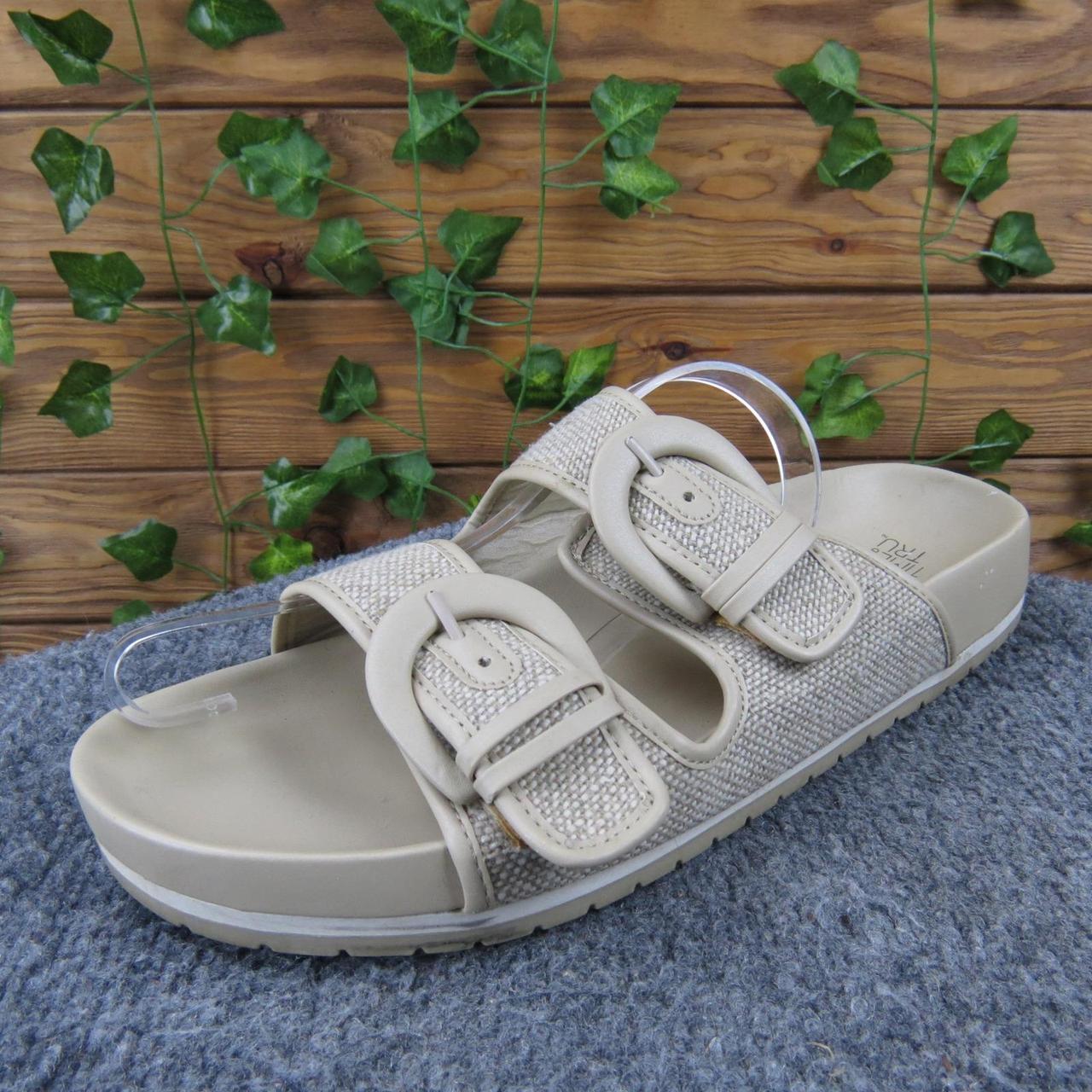 Time and Tru Women's Slides - Tan/Cream - US 10 –… - image 1