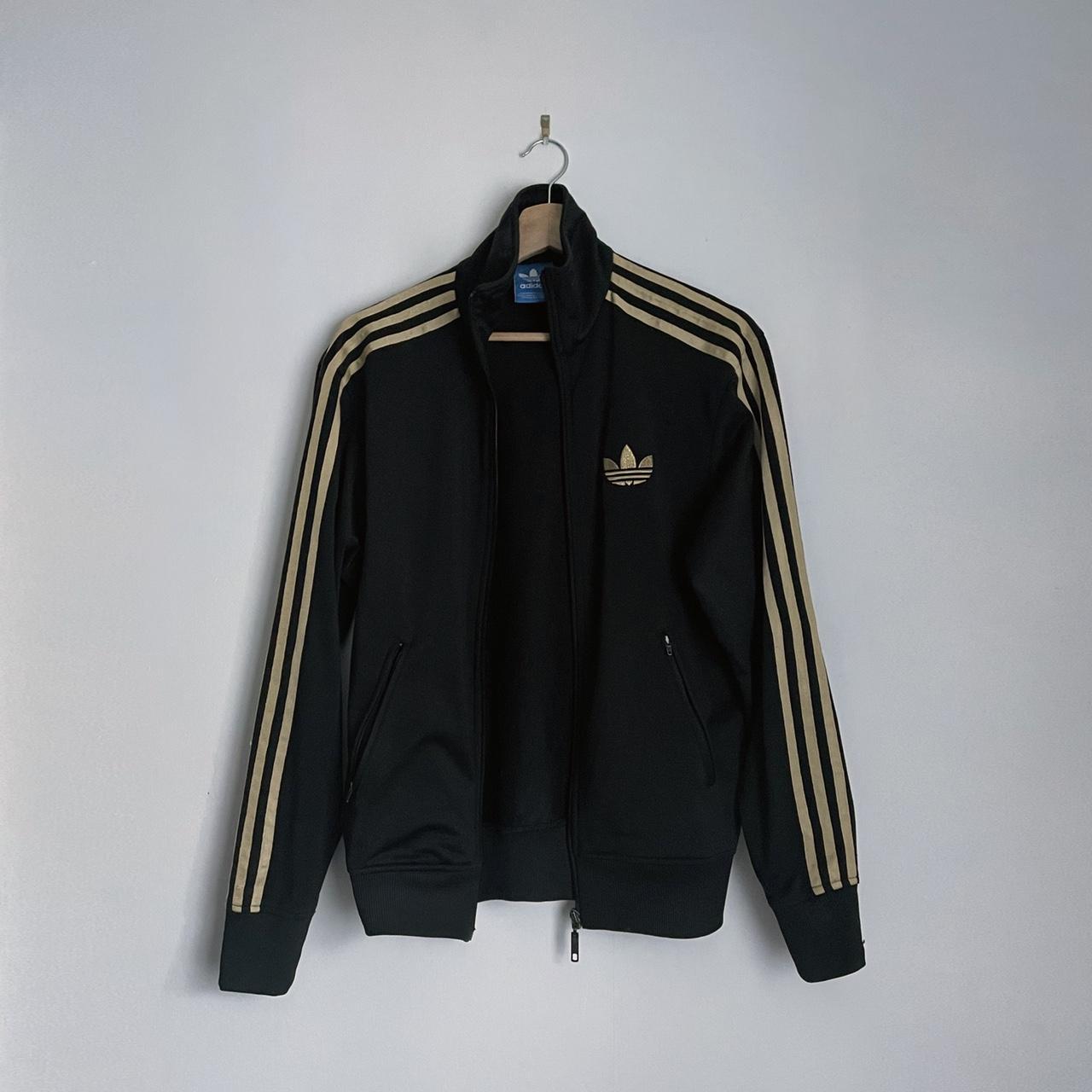 Adidas Originals Men's Black and Gold Jumper | Depop