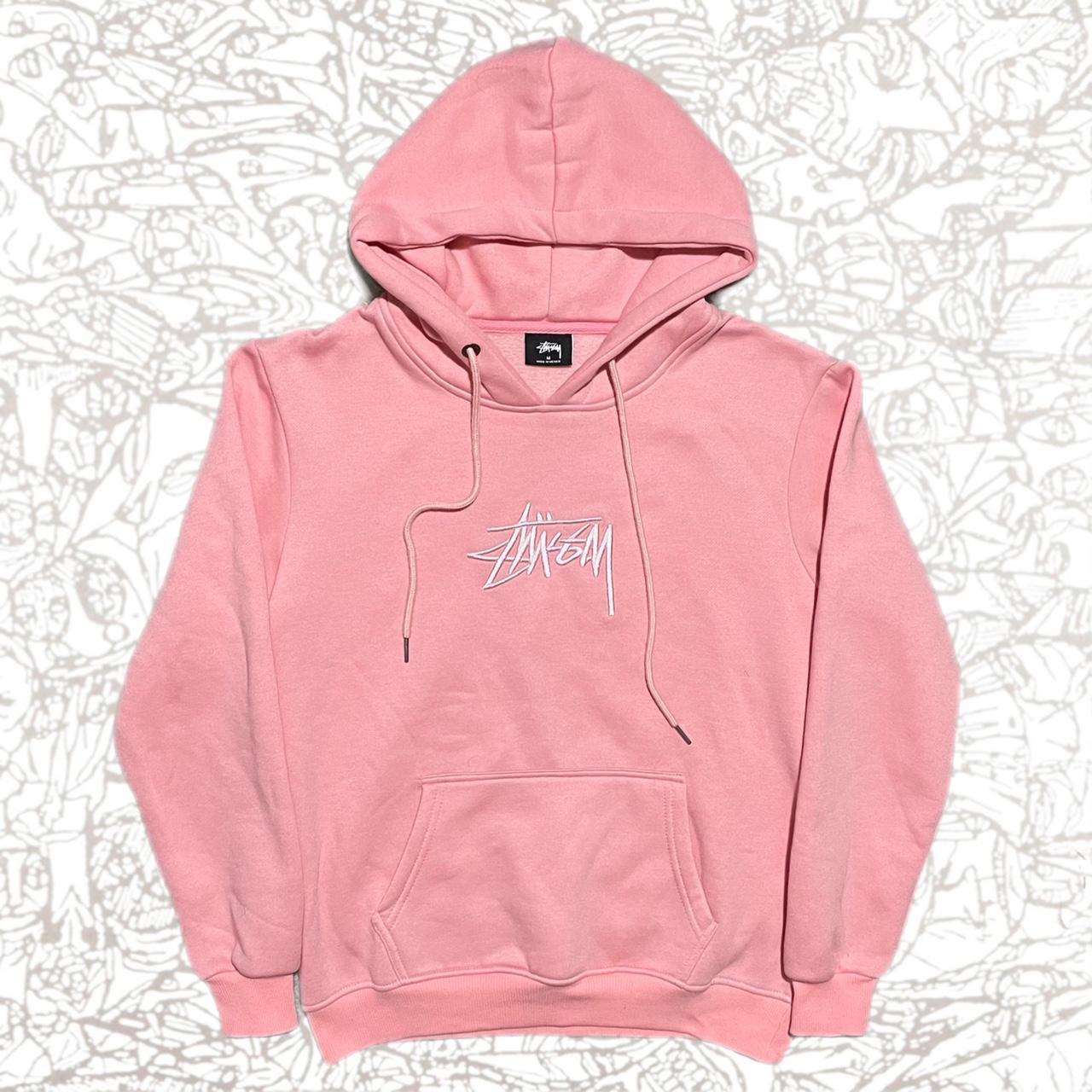 Stüssy Men's Pink Hoodie | Depop