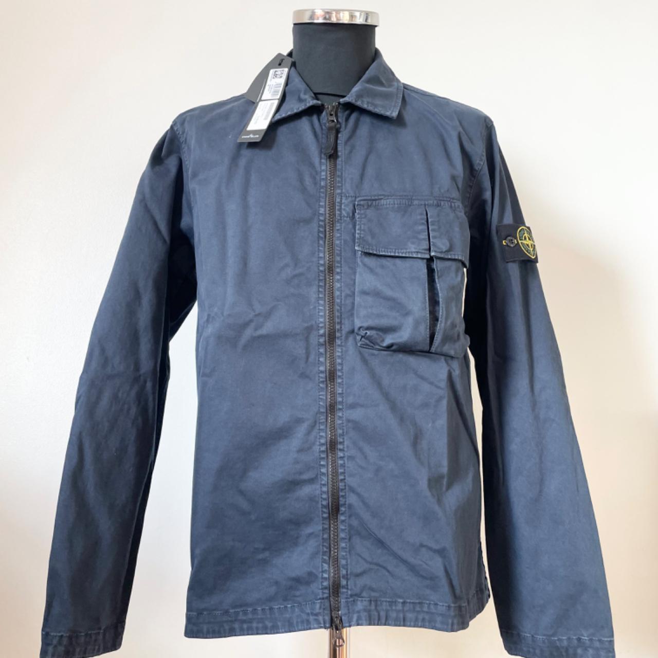 Navy Stone Island Cotton Overshirt Sizes Medium. Depop