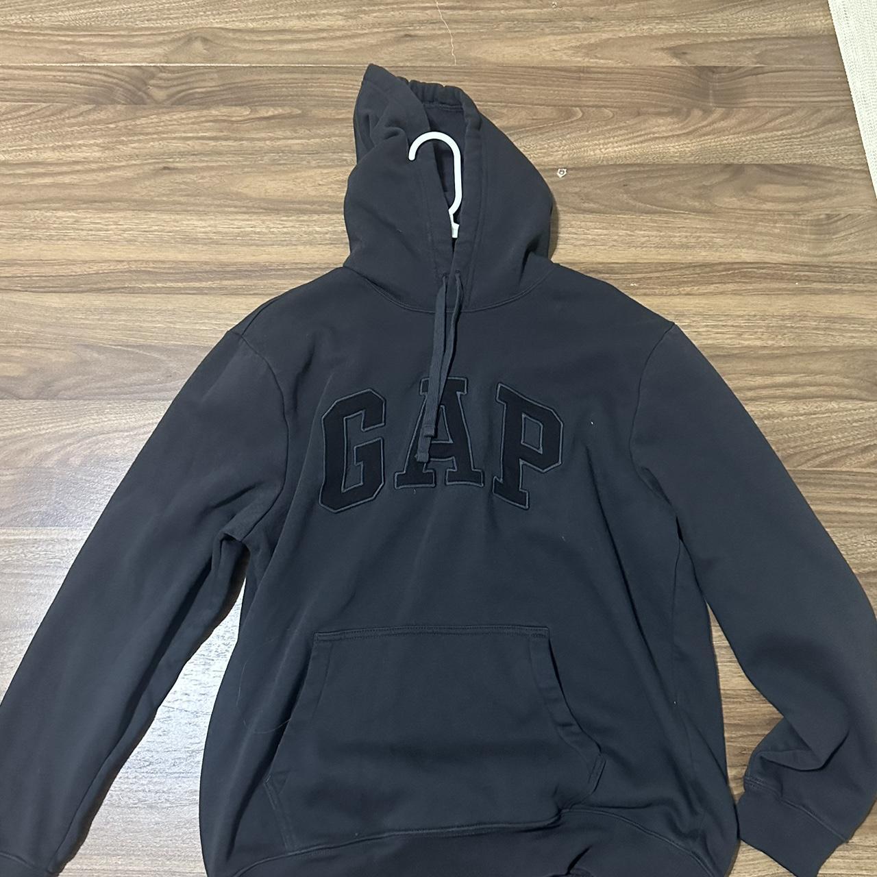 all black gap hoodie - Depop