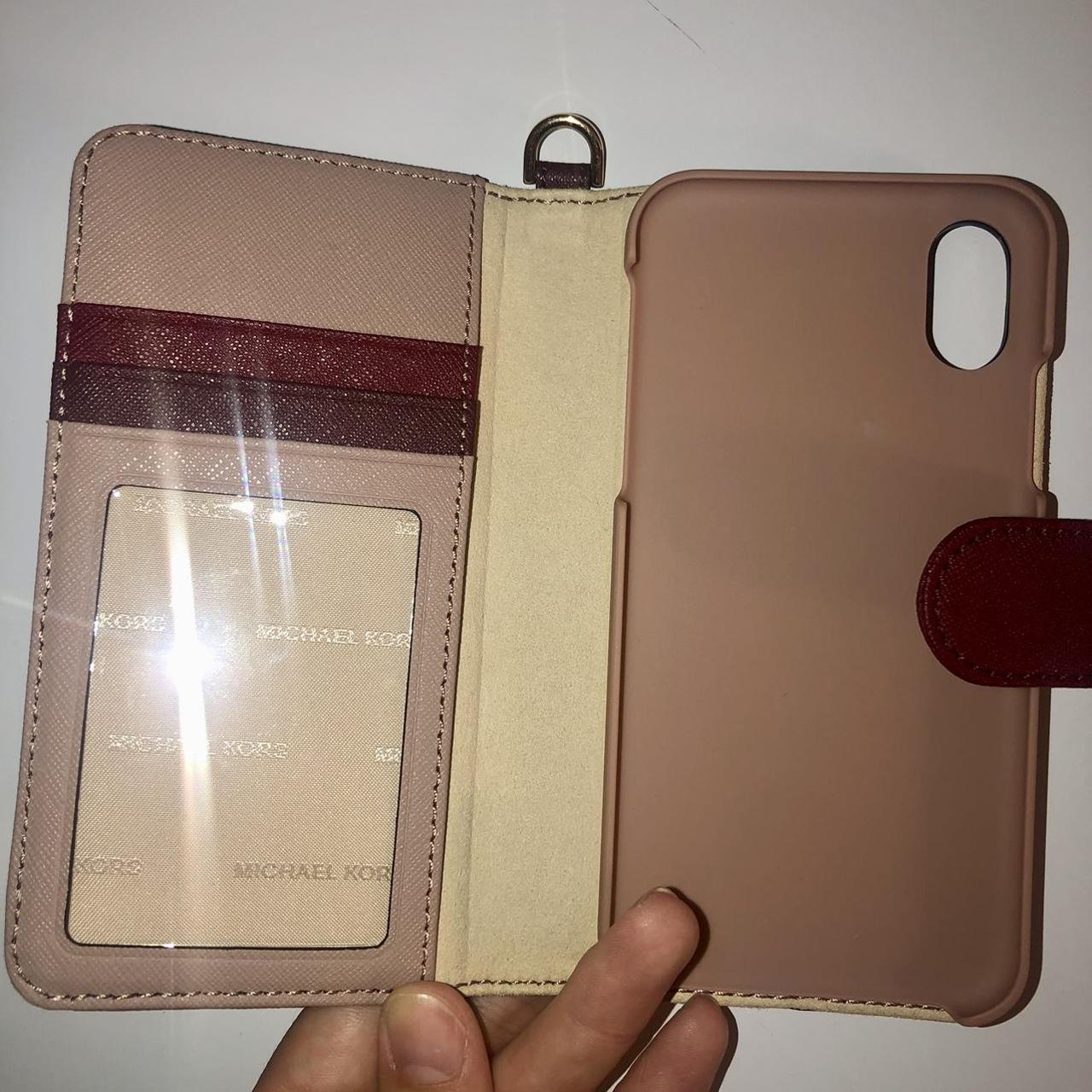 Michael kors phone case wallet Red leather wallet - Depop