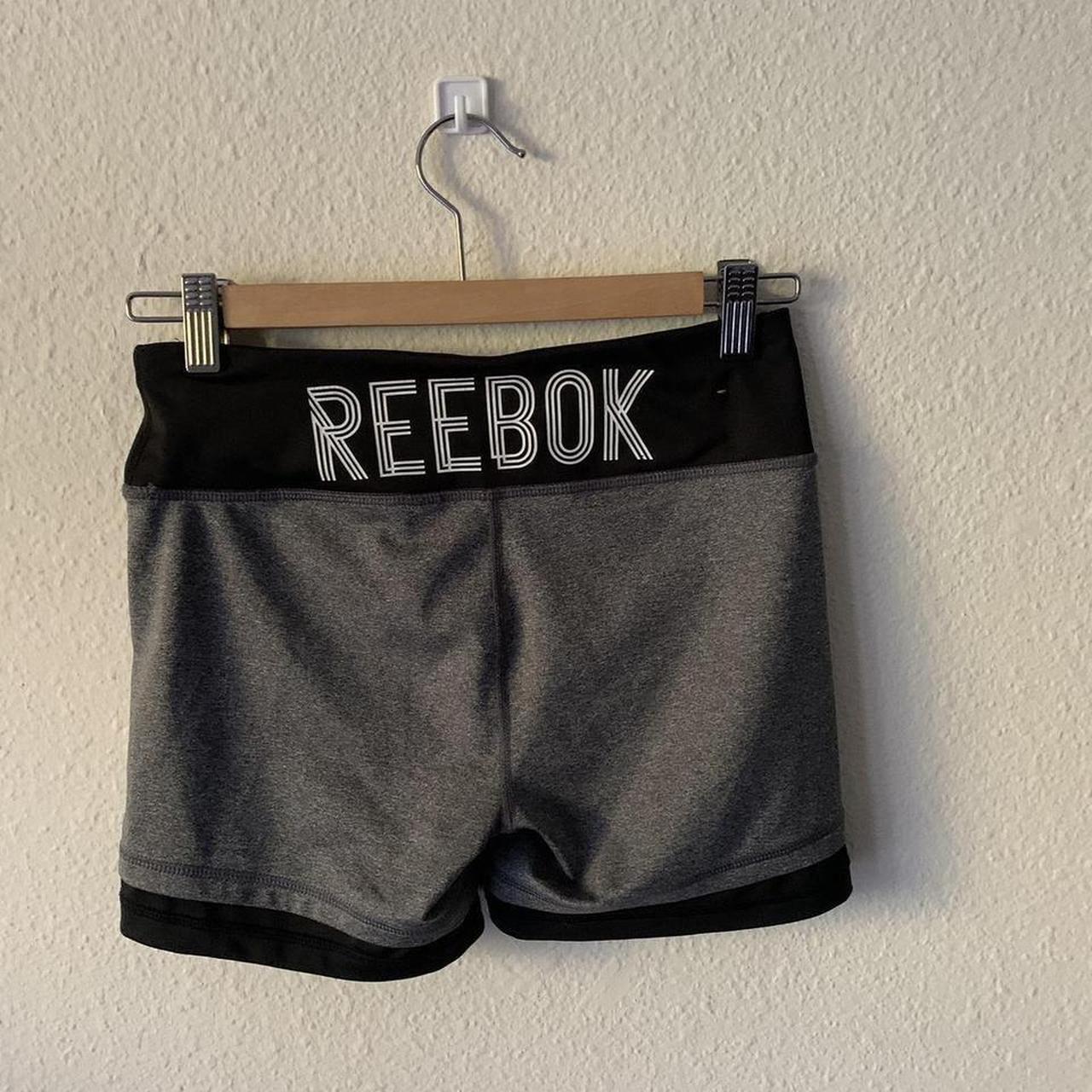 Reebok spandex shorts in grey size small - Depop