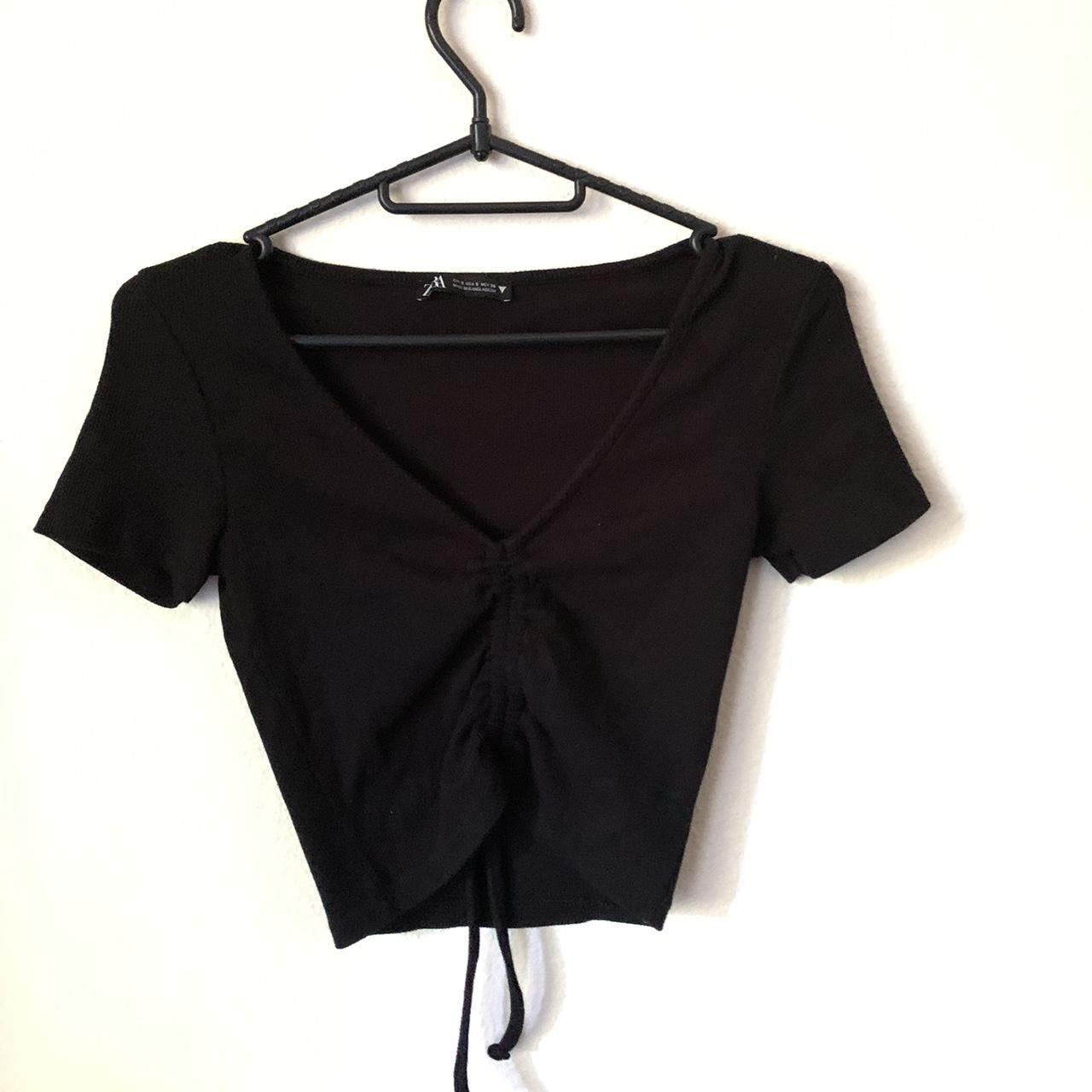 Zara black crop top Depop