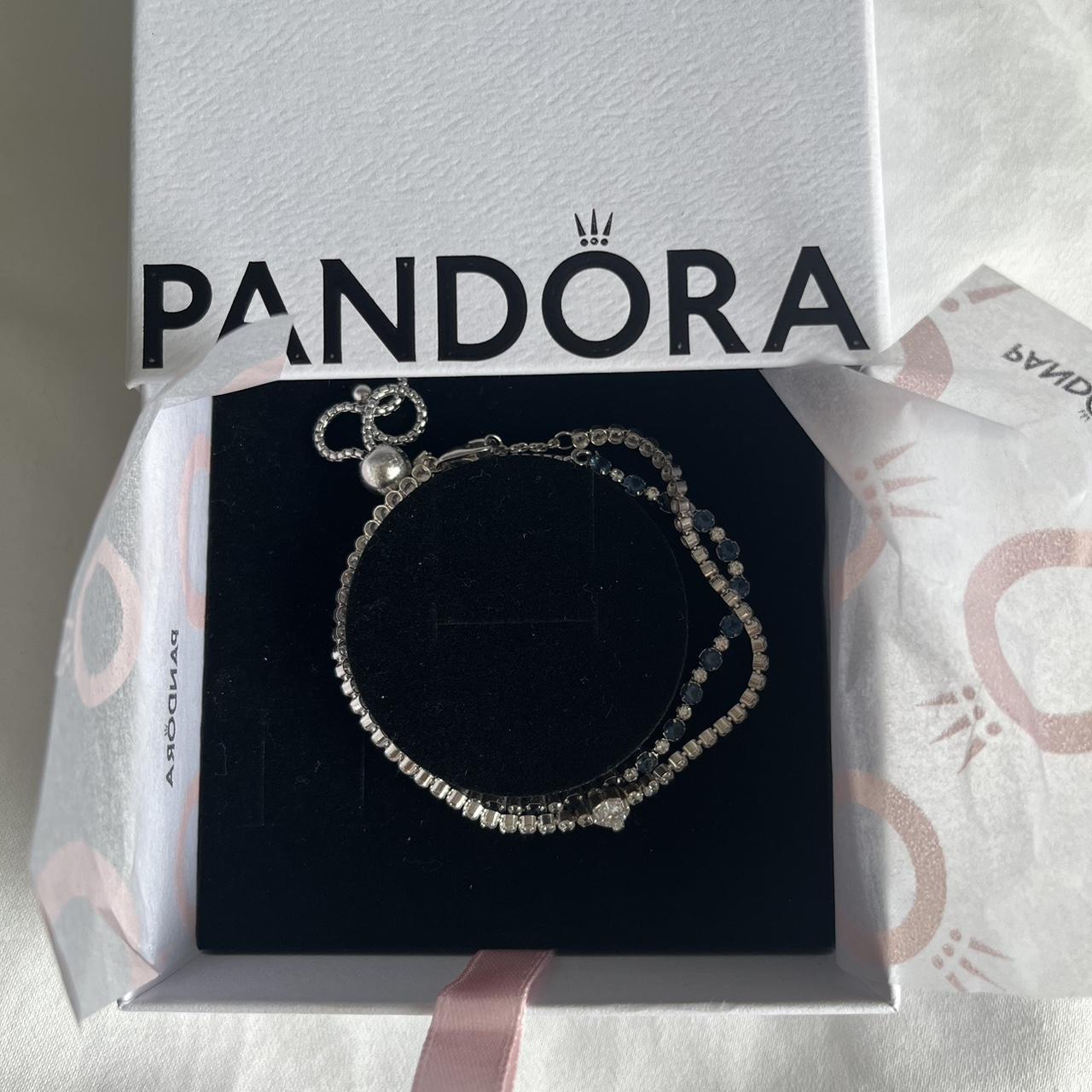 SOLD PANDORA BRACELETS 18 heart tennis bracelet... Depop
