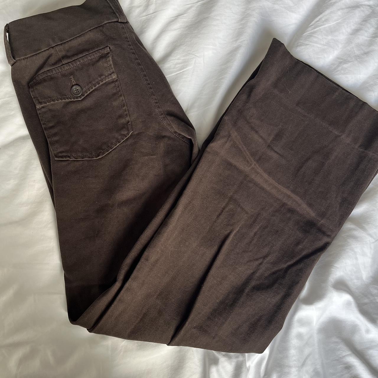 Vera wang vintage brown flared pants. Very comfy, - Depop