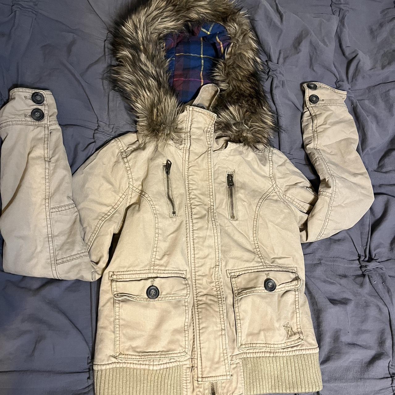 Rare 2000s Abercrombie Fitch Fur Jacket Size Depop