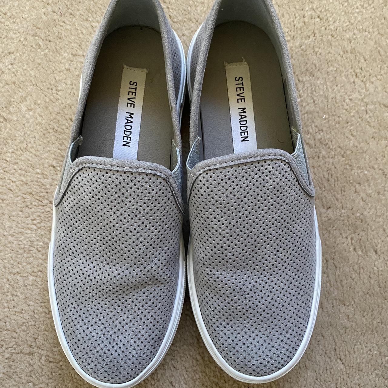 Steve Madden Grey Slip On Shoes only worn a couple