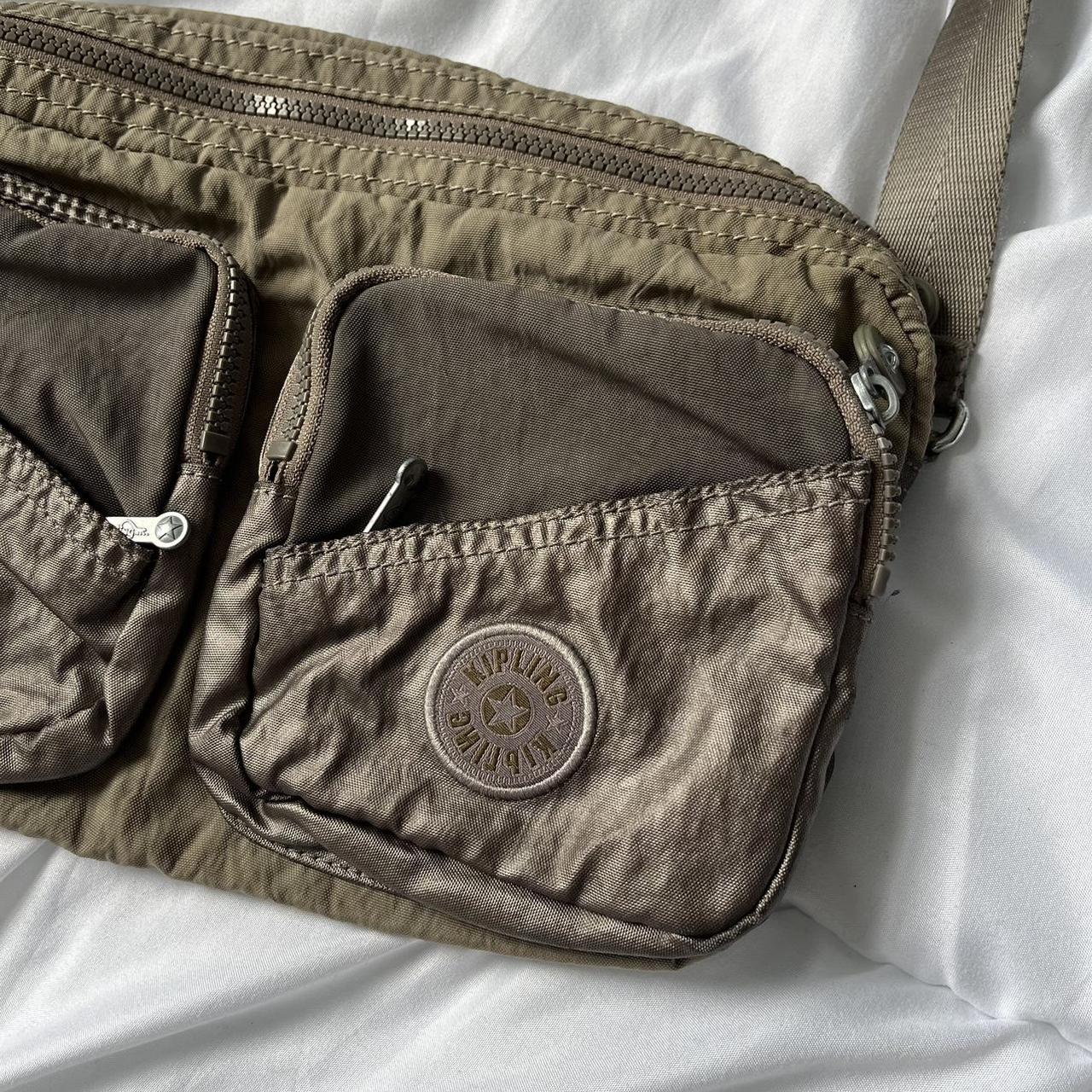 Kipling khaki crossbody bag good condition •... Depop