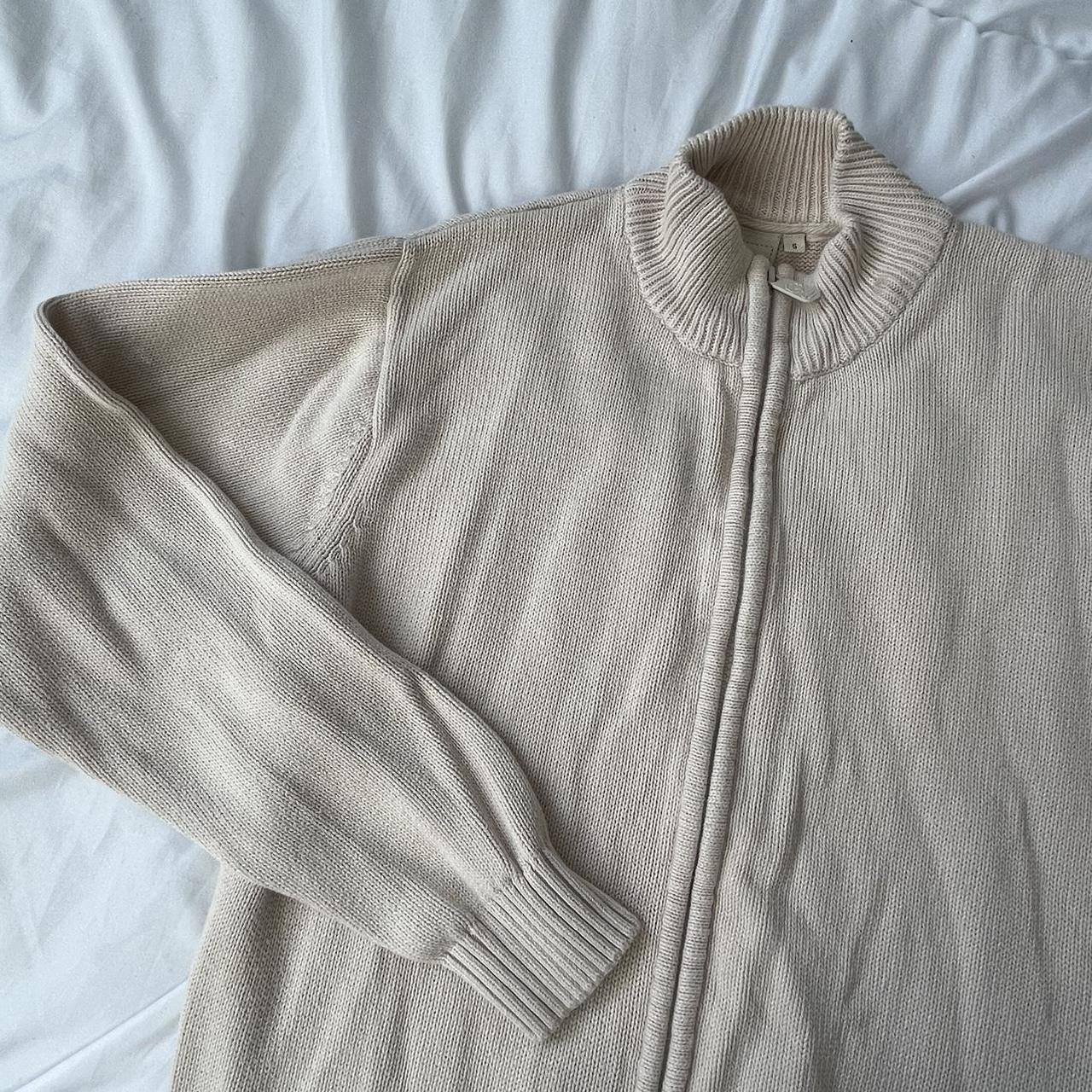 Cotton Traders cream zip up cardigan good... Depop