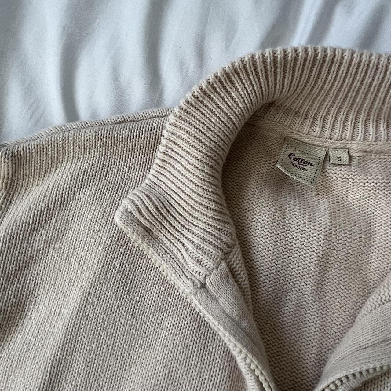 Cotton Traders cream zip up cardigan good... Depop
