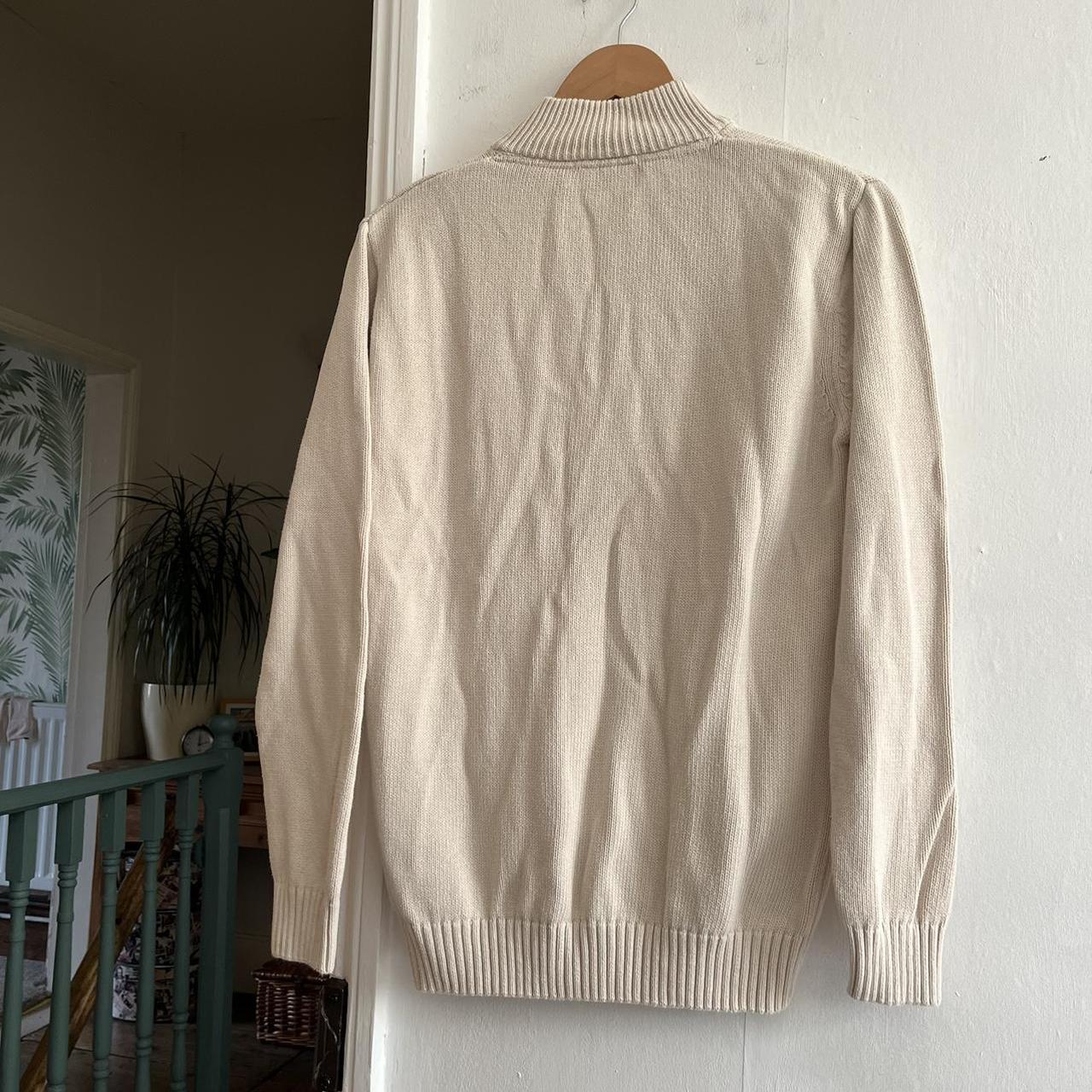Cotton Traders cream zip up cardigan good... Depop