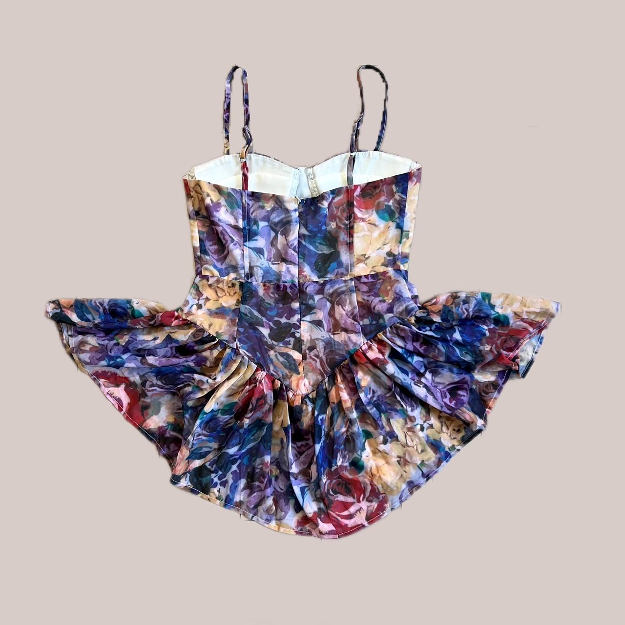 Cider Women's Purple and Blue Dress Depop