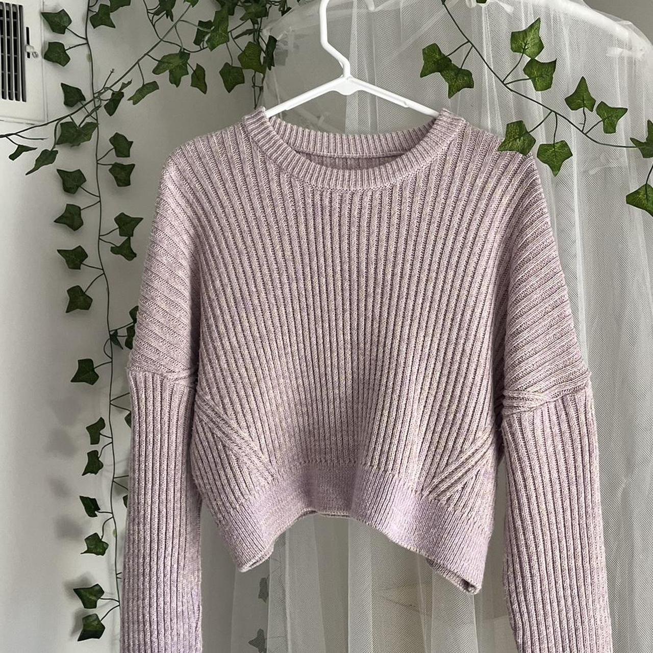 Urban Outfitters Purple Lilac Cropped Sweater From Depop