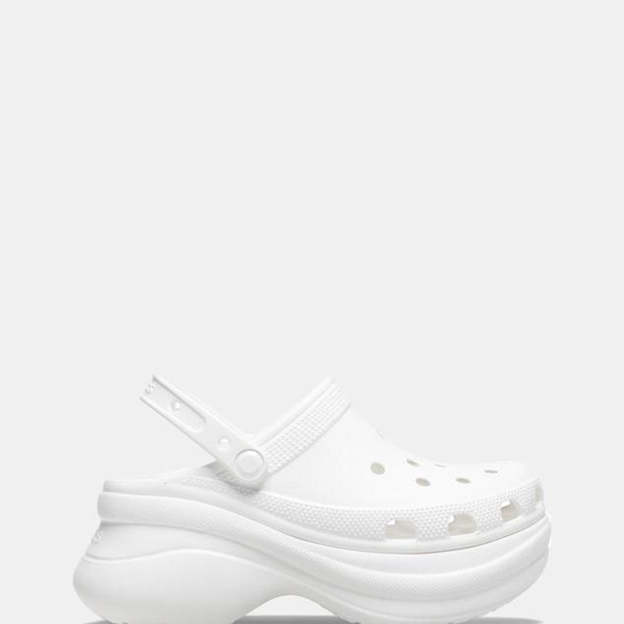 White platform crocs, only worn a few times, like... - Depop