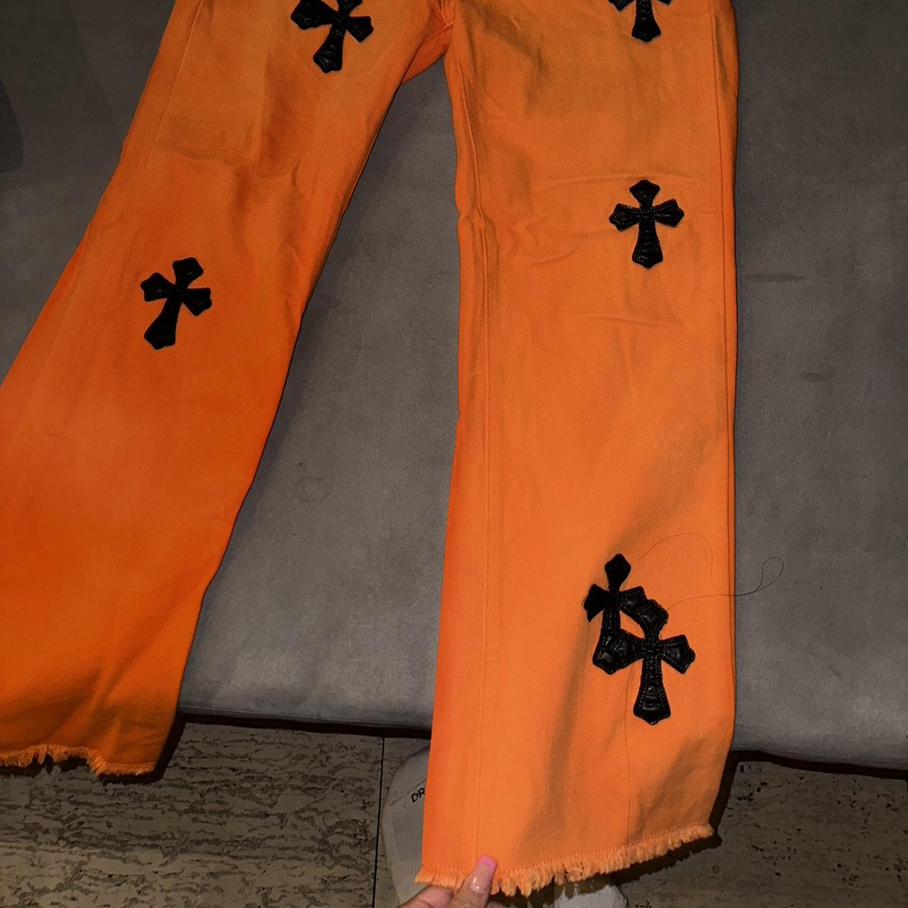 orange chrome hearts cross pants Barbies boutique ... - Depop