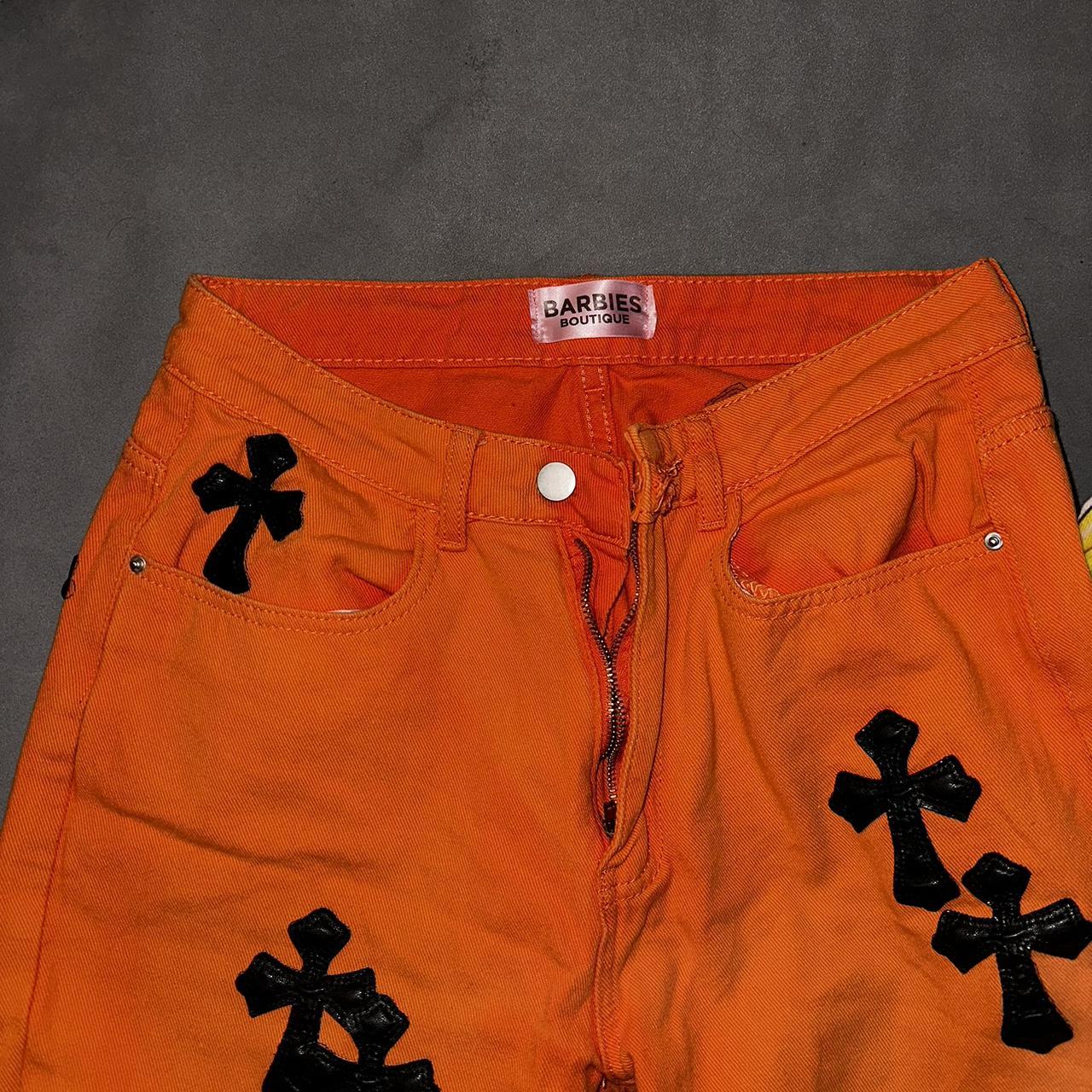 orange chrome hearts cross pants Barbies boutique ... - Depop